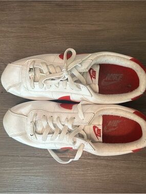 Nike White and Red cortez Sneakers